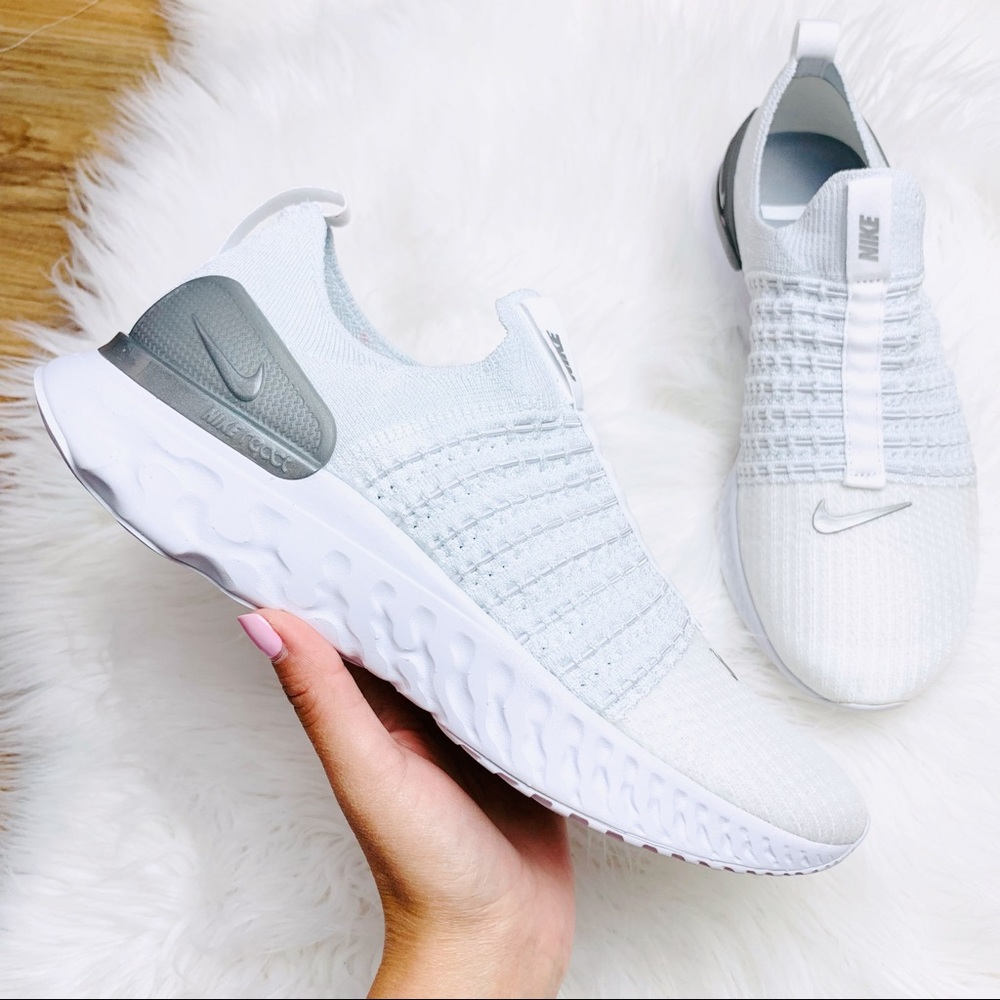 Nike White and Gray Women's Sneakers